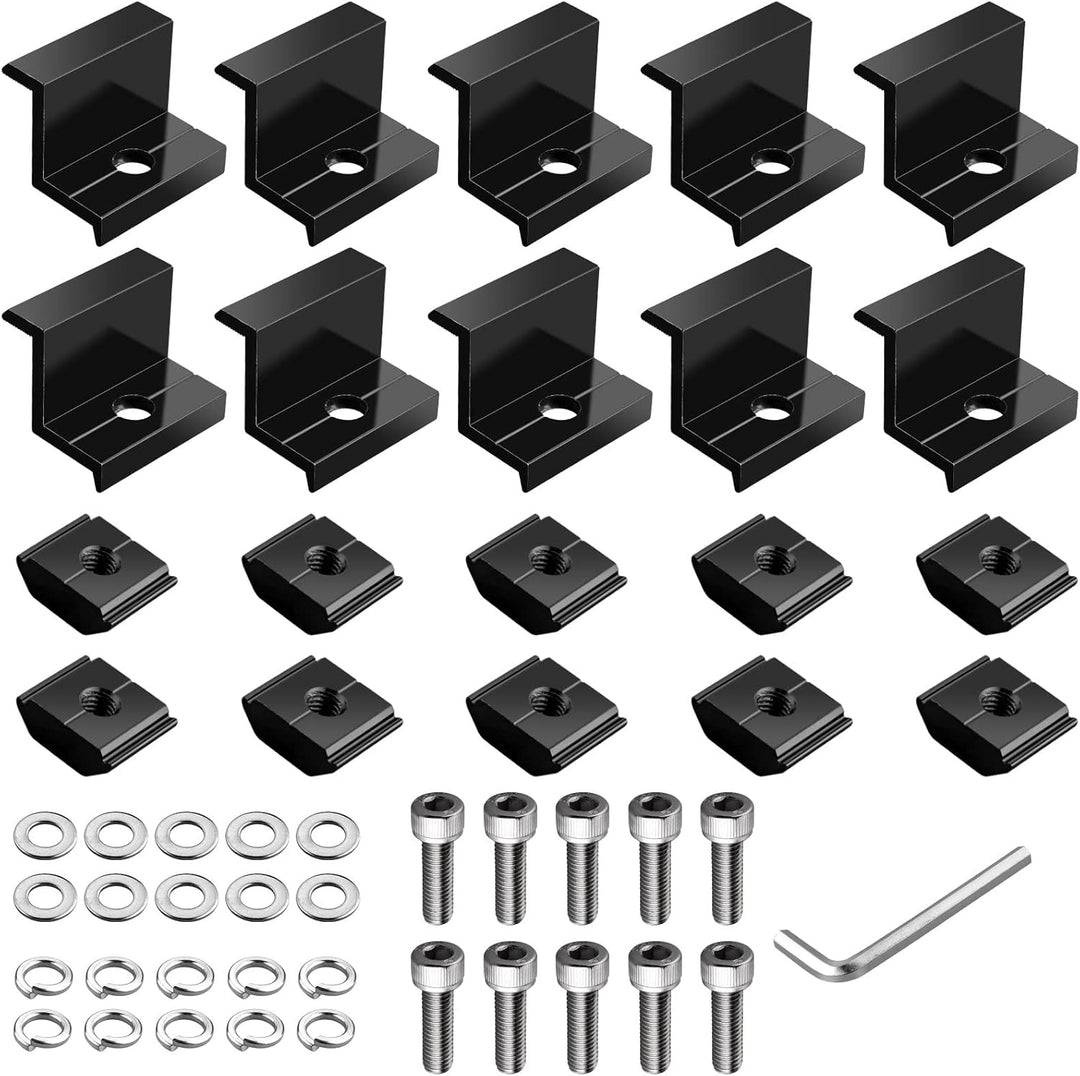 GETLITOOL Solarmodul Halterung 35mm Endklemme Kit, 10x Solarpanel Z Halterung Randklemme für Photovo