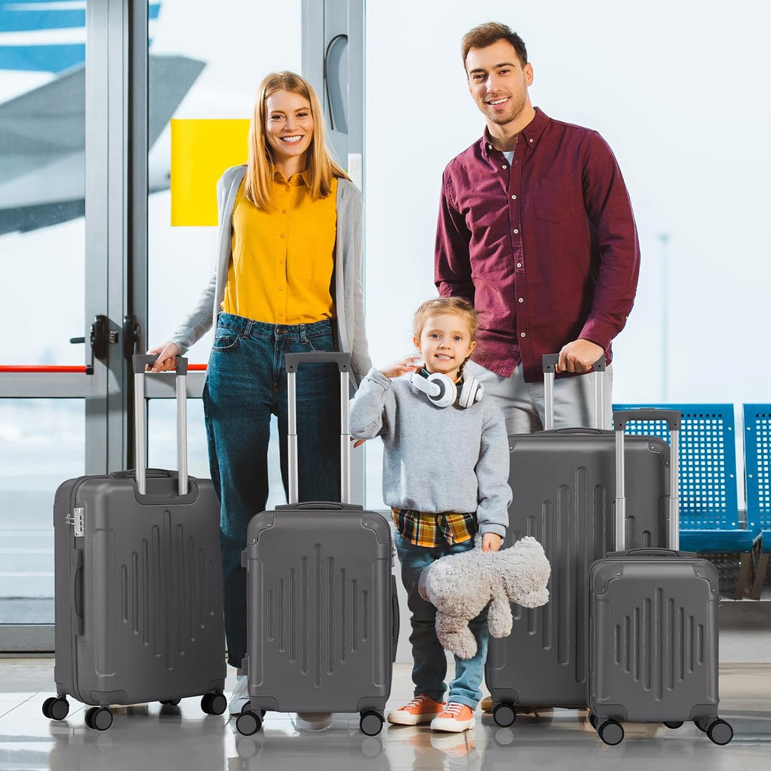 LALAHO Kofferset 4 teilig Hartschale, Reisekoffer mit Rollen Gross, Koffer Set 4 Stück aus ABS, Hand