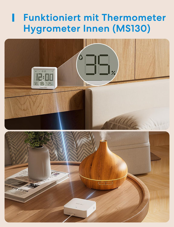 Meross Smart Matter Hub 110dB MSH450 (2,4GHz WiFi und Ethernet-Port), Smart Bridge für Alarmsystem,