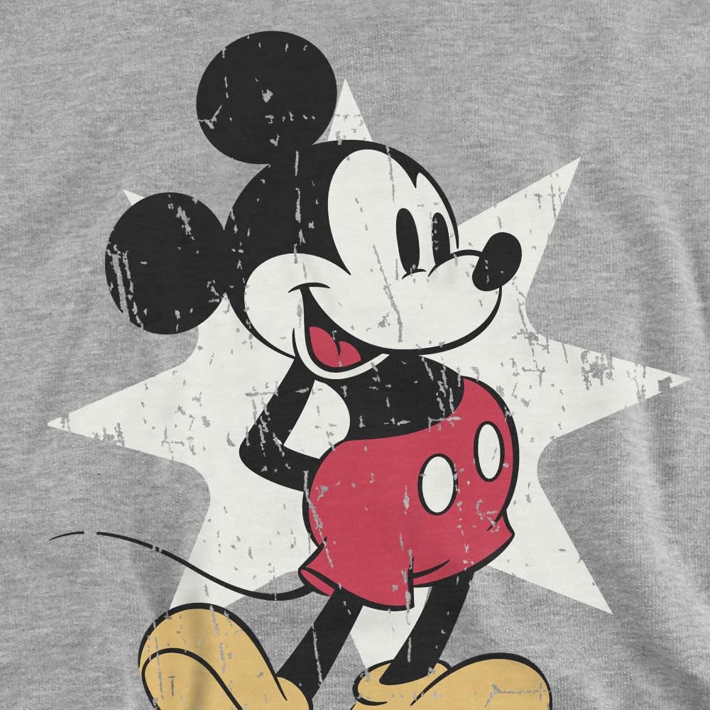 Cotton Soul Disney Mickey Mouse Retro Star Crew Sweatshirt, Grau meliert S Grey Heather, S Grey Heat