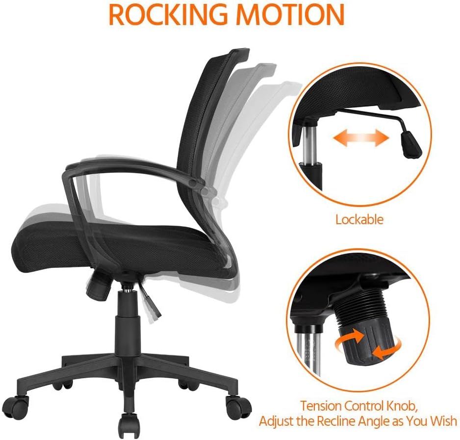 Yaheetech 2 Stück Bürostuhl, Schreibtischstuhl ergonomisch, Drehstuhl mit Netzbespannung, höhenverst