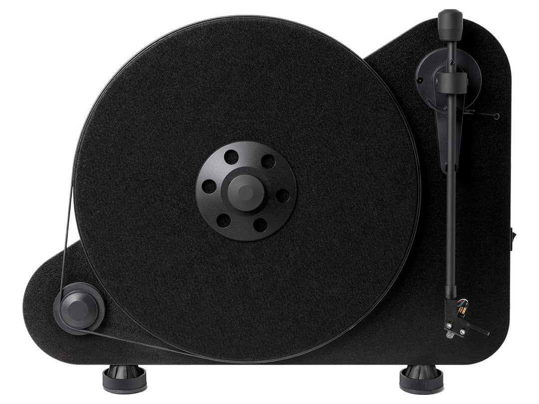 Pro-Ject VT-E R, Vertikaler Plug&Play Plattenspieler, Rechtshänder, Schwarz, Schwarz