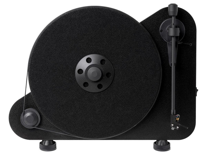 Pro-Ject VT-E R, Vertikaler Plug&Play Plattenspieler, Rechtshänder, Schwarz, Schwarz