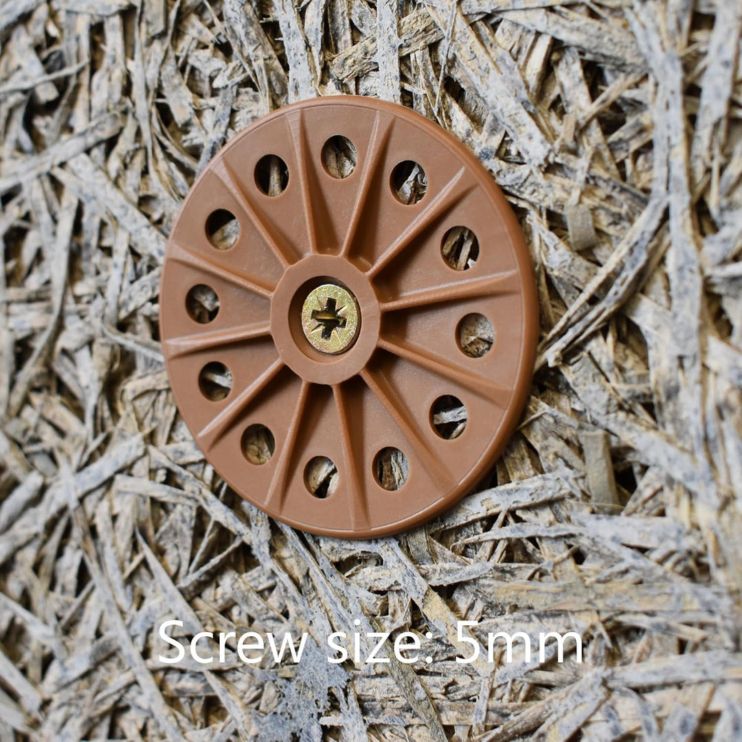 60 mm Dämmscheibe zur Befestigung von starren Dämmplatten - 30% Fiberglas - Hellbraun, Weiss 200, 20