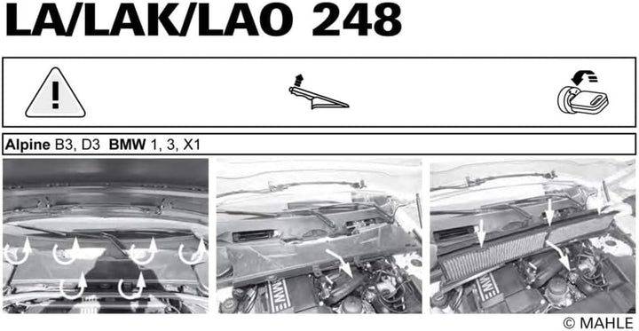 MAHLE LAO 248 Innenraumfilter Allergen-, Bakterien- und Geruchsschutz, Allergen-, Bakterien- und Ger