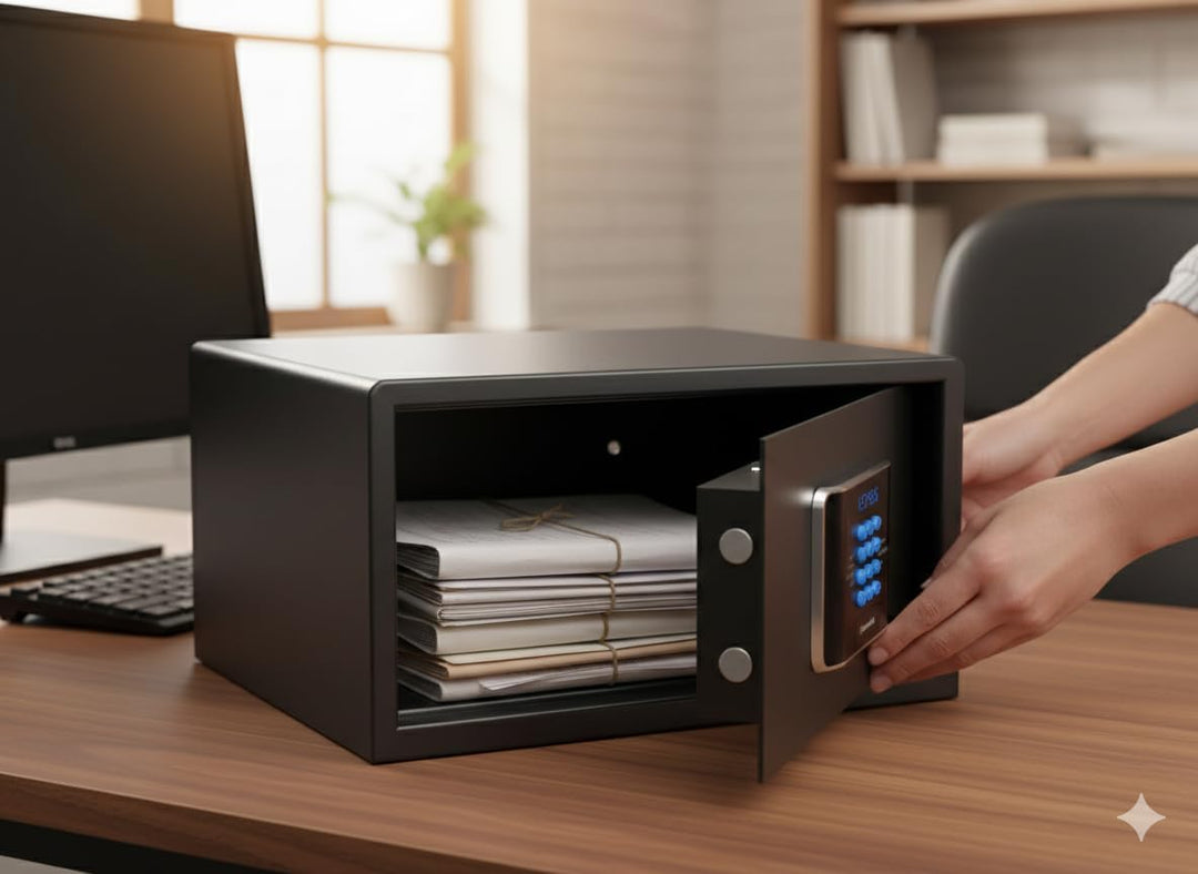 AXS-5 Grosser digitaler Laptop-Safe für Zuhause, Büro und Hotel – passend für 17-Zoll-Laptop, elektr