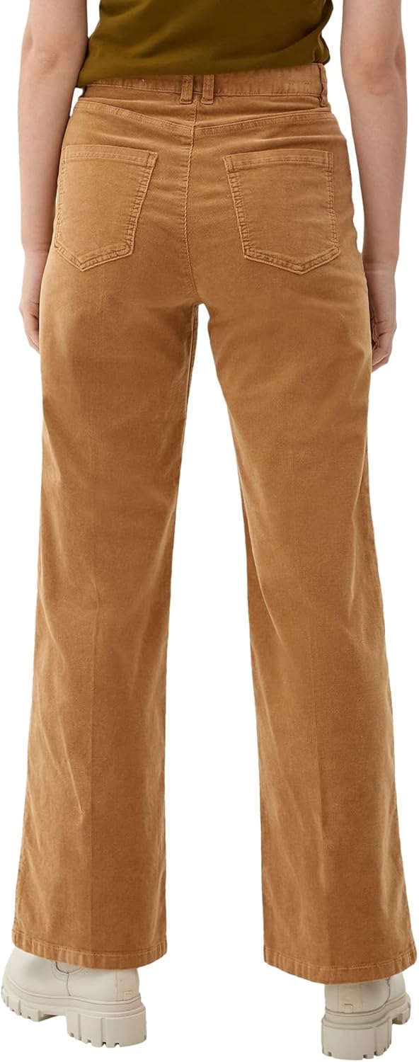 s.Oliver Damen Cordhose mit Knopfleiste, Wide 32-46 Brown 8469, 32-46 Brown 8469