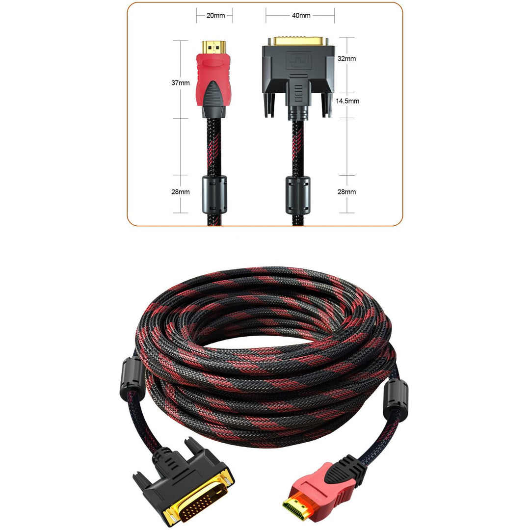 1.4M HDMI to DVI High-Definition Cable, TV Monitor, Projector Conversion Cable, 4K Bidirectional Int