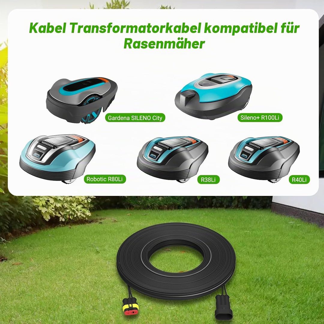 Shentec 10M, Niederspannungskabel Transformator Kabel kompatibel mit Gardena Robotic R38Li, R40Li, R