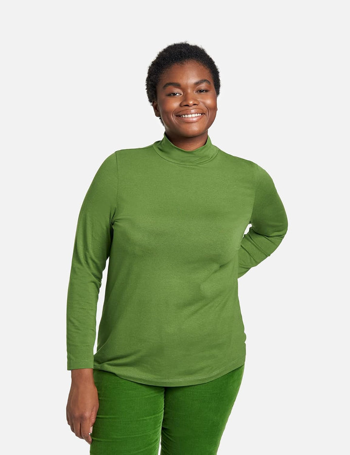 Samoon Damen 171050-26400 T Shirt, Basil Green, 44 EU