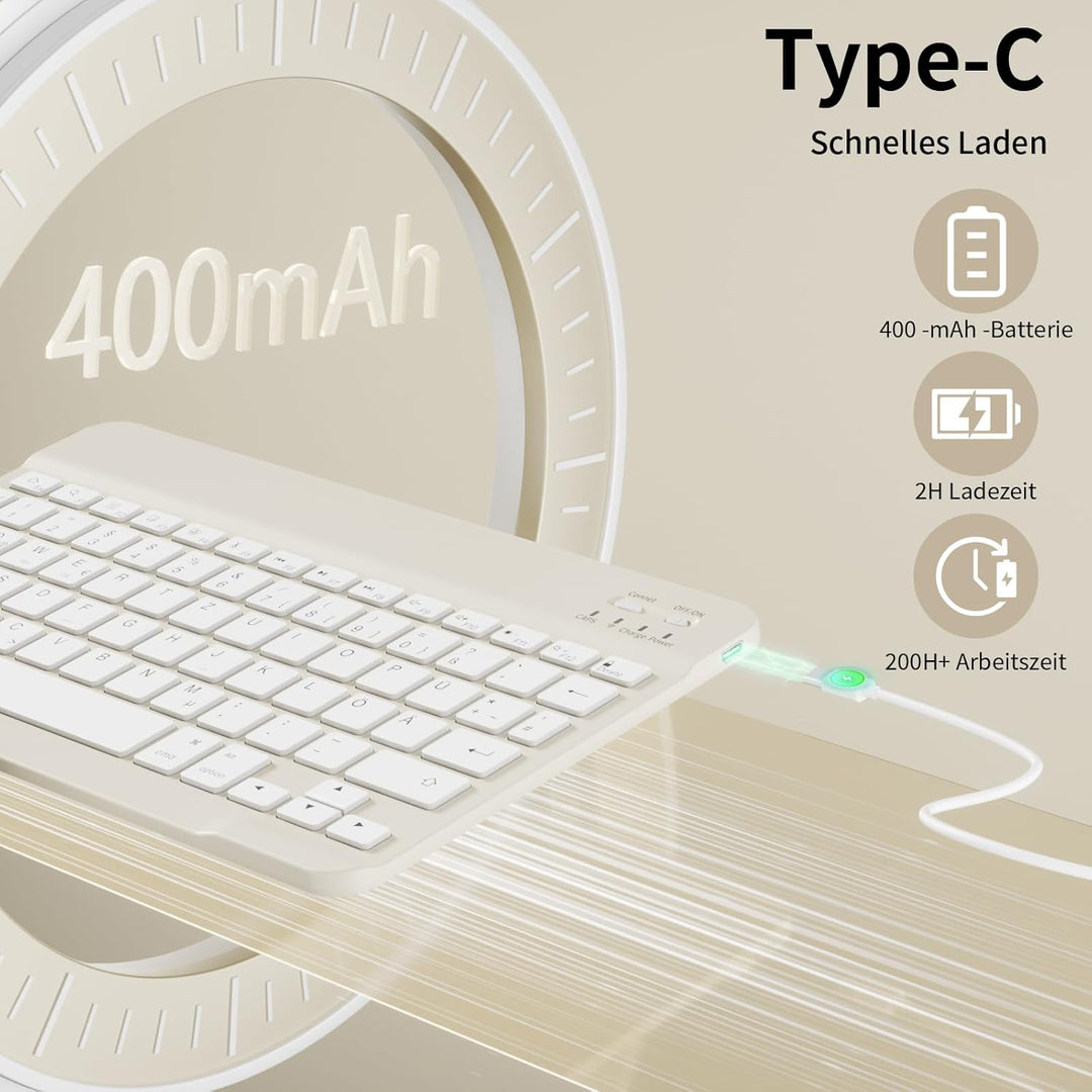 GKABXY Hülle mit Tastatur für iPad A16 11 Generation 2025/10 Generation 2022(11/10.9 Zoll), Soft TPU