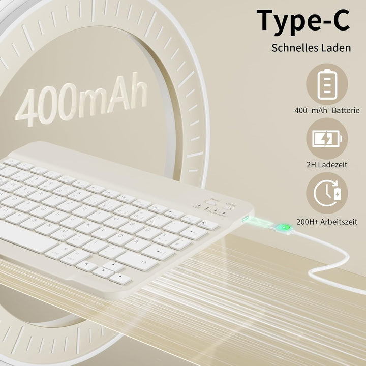GKABXY Hülle mit Tastatur für iPad A16 11 Generation 2025/10 Generation 2022(11/10.9 Zoll), Soft TPU