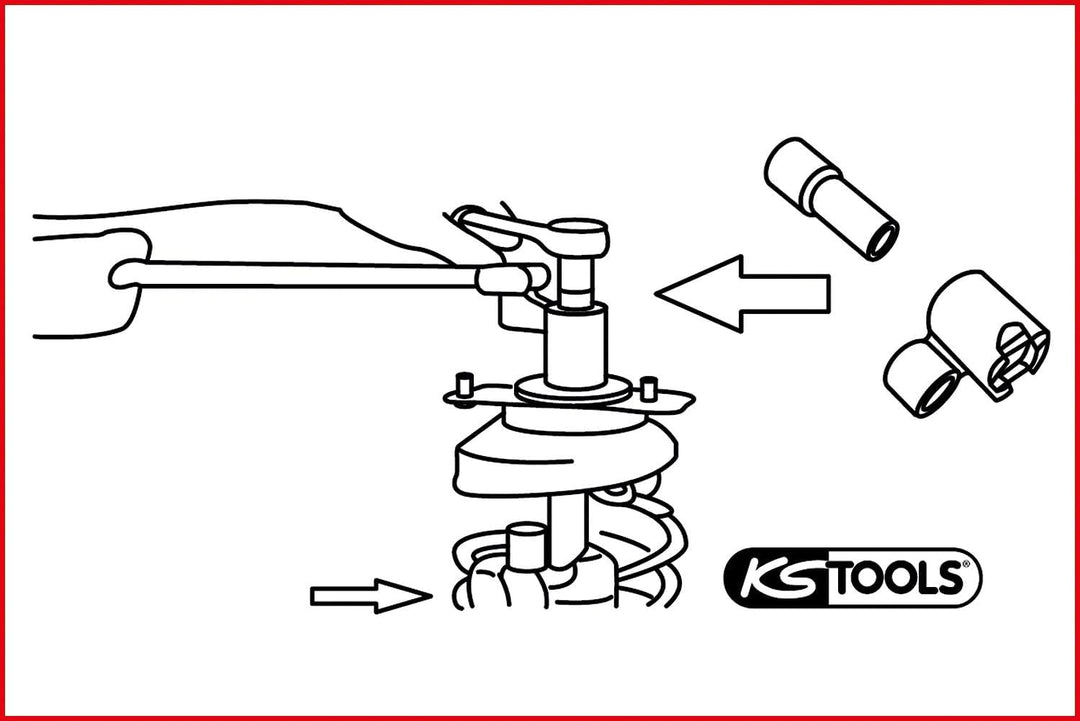KS Tools 150.9425 Spezial Stossdämpfer-Gegenhalter-Werkzeug-Satz für Volvo, 2-tlg.