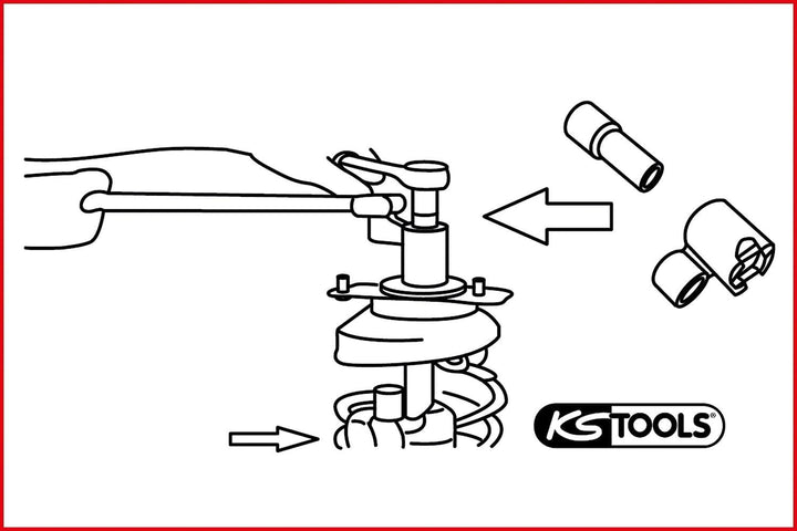 KS Tools 150.9425 Spezial Stossdämpfer-Gegenhalter-Werkzeug-Satz für Volvo, 2-tlg.