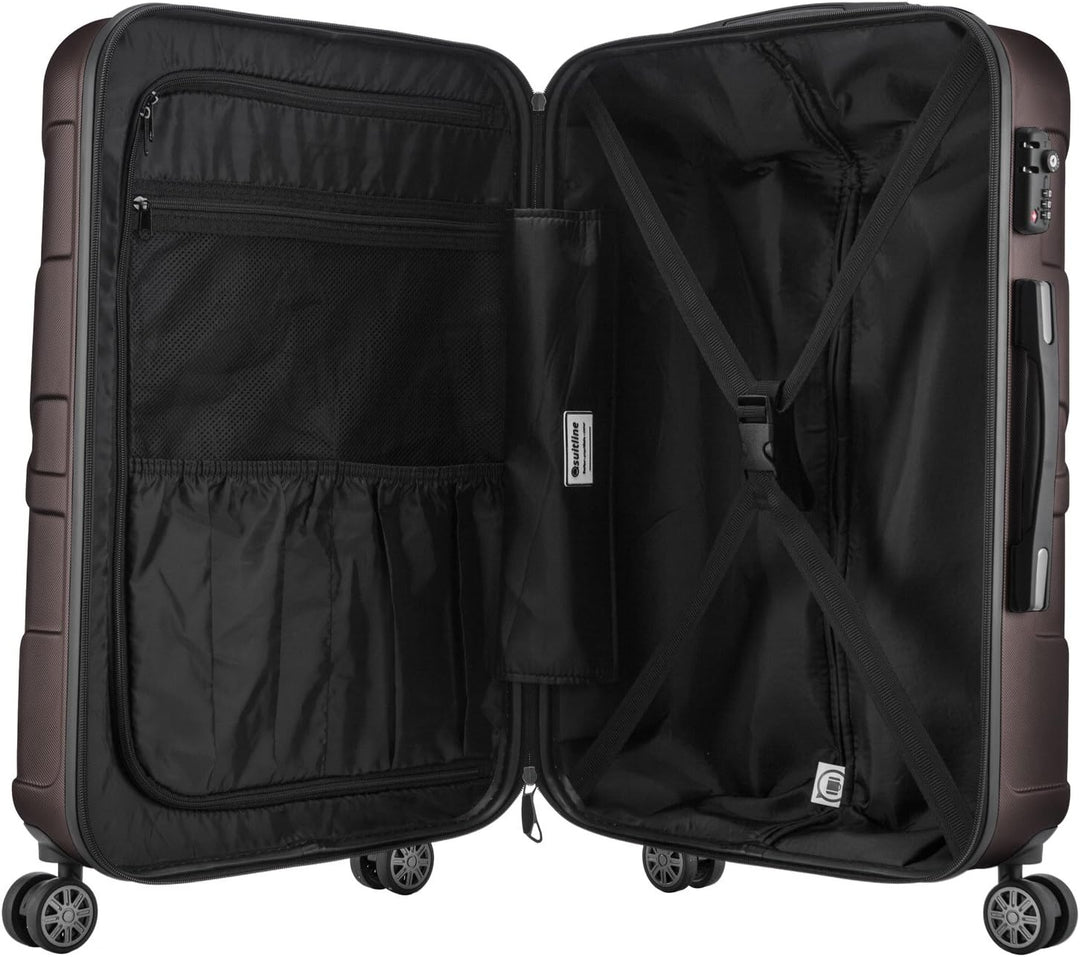SUITLINE 3er Koffer-Set Trolley-Set Rollkoffer Hartschalen-Koffer Reisekoffer, TSA, (55 cm, 66 cm, 7