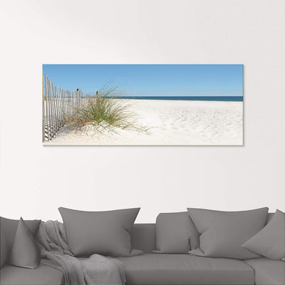 ARTland Glasbilder Wandbild Glas Bild einteilig 50x50 cm Quadratisch Strand Meer Küste Sand Düne Grä