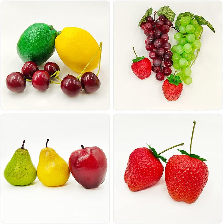 Laiiqi 17 Stück künstliches Obst,deko Obst lebensecht Requisiten für Fotografie,künstliche früchte r