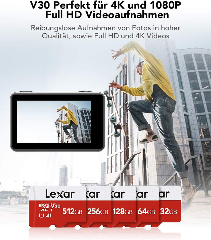 Lexar Micro SD Karte 32GB 2er Pack, Speicherkarte Micro SD mit SD Adapter, Bis zu 100 MB/s Lesegesch