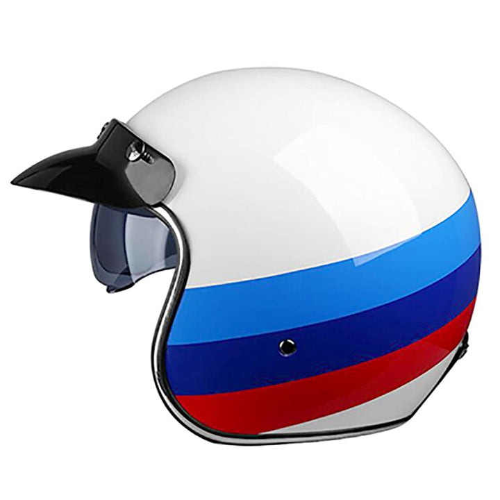 Woljay Retro Motorradhelm 3/4 Jethelm Halbhelme Motorrad Jethelm mit Schild Sonnenblende für Männer