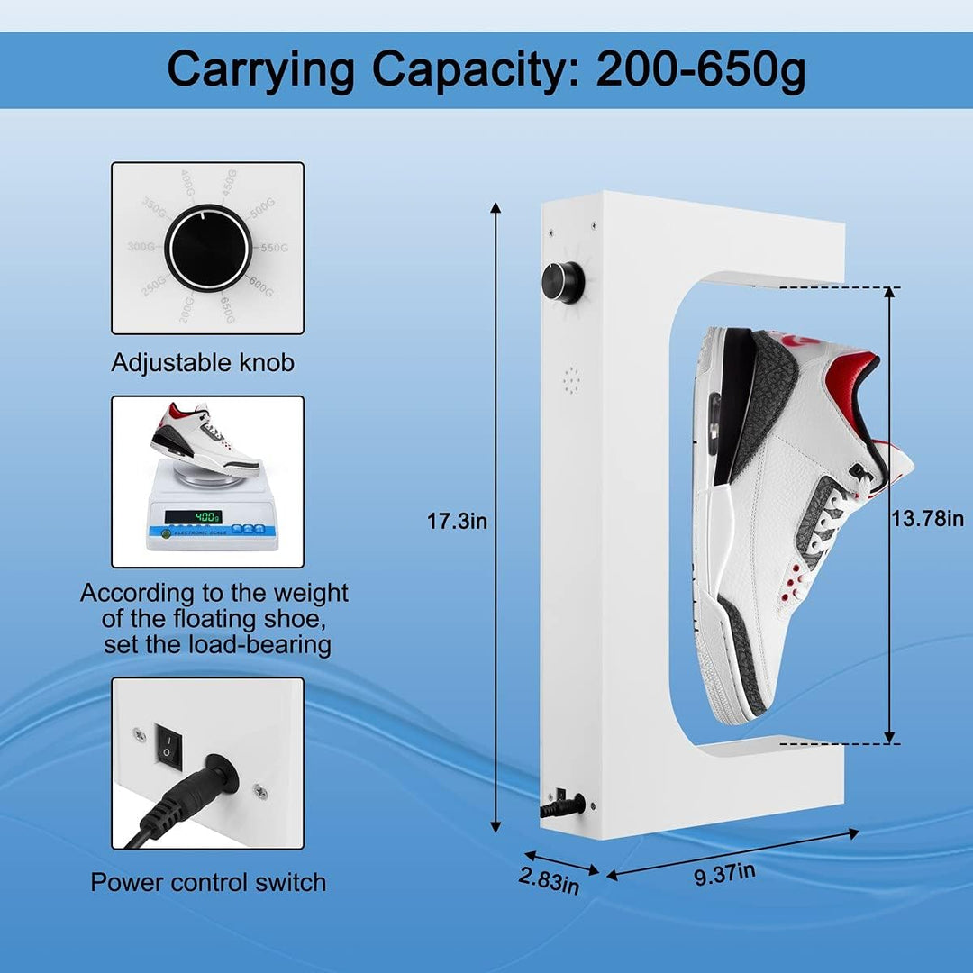 UVEHAS Schwebendes Schuh-Display Magnetischer Schwebe-Schuhständer mit LED-Licht, Rotierendes Schweb