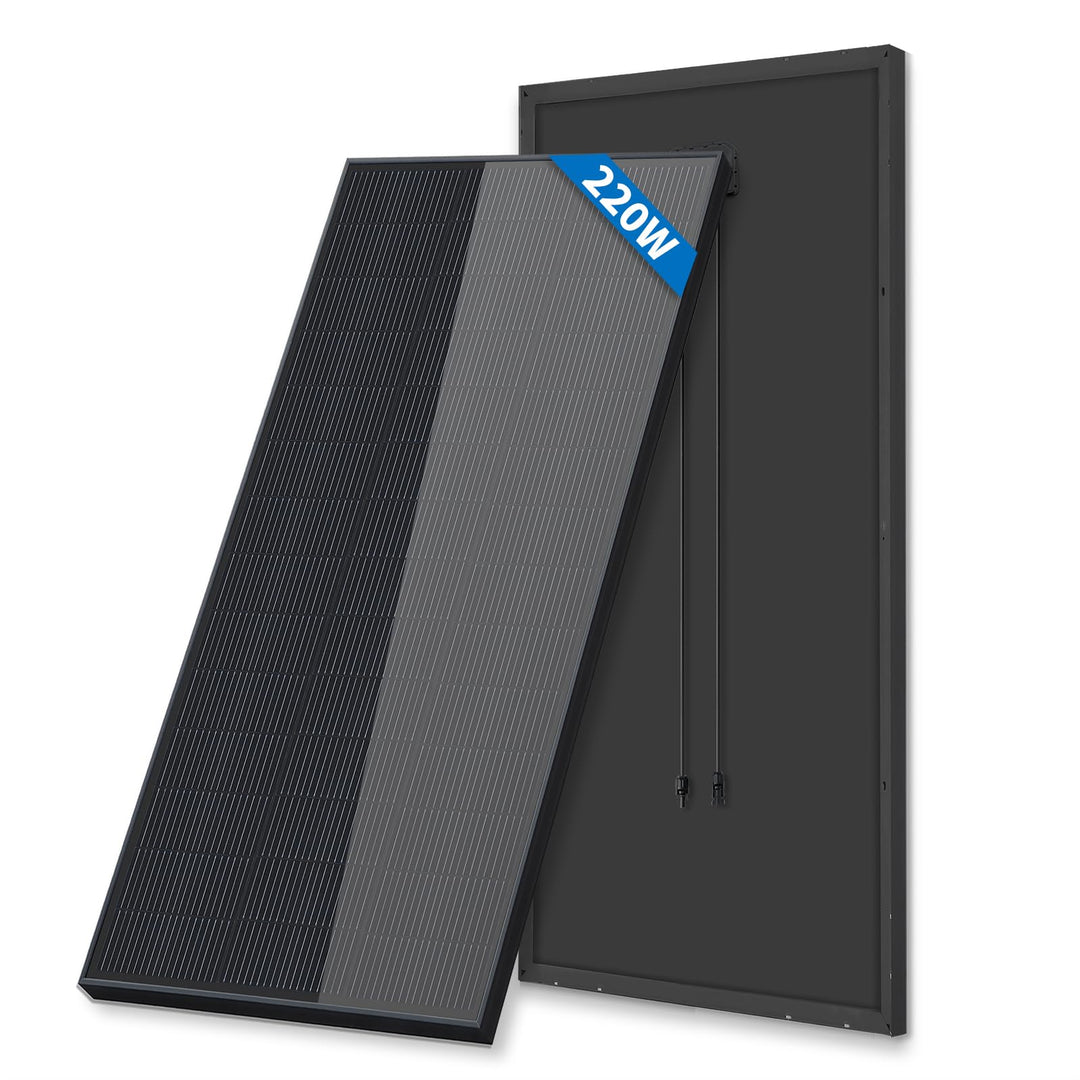 Monokristallines Solarmodul Firefly Energy 220W, PV-Modul, schwarz, für Wohnwagen, Boote, Anhänger,