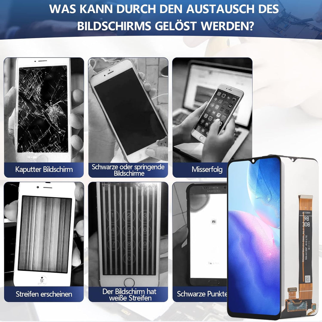 RongZy Kompatibel mit Samsung Galaxy A13 4G SM-A137F SM-A135 Ersatz Bildschirm LCD Display und Touch