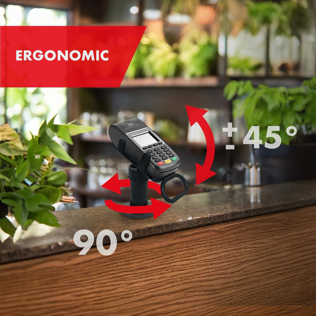 Maclean MC-819 Kartenterminal-Halterung für POS-Geräte | 90° drehbar, Neigungsverstellung +45° bis -