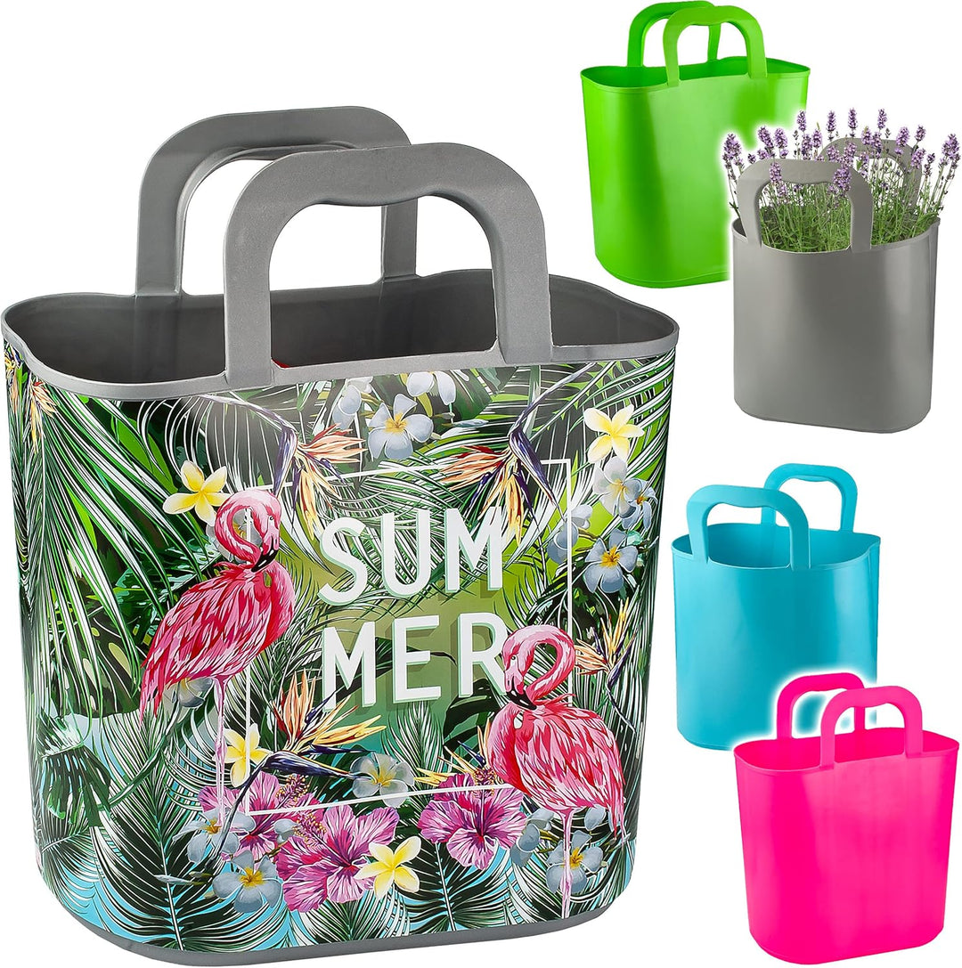 2 Stück Flexi & flexibel Modell + Farbwahl XL grosse - biegbare - Einkaufskörbe/Pflanztasche mit Hen