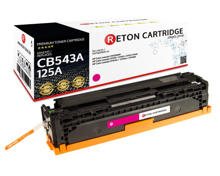Reton Toner kompatibel Magenta für (CB543A) für HP 125A, Color Laserjet, CP1515, CP1515N, CP1515NI,
