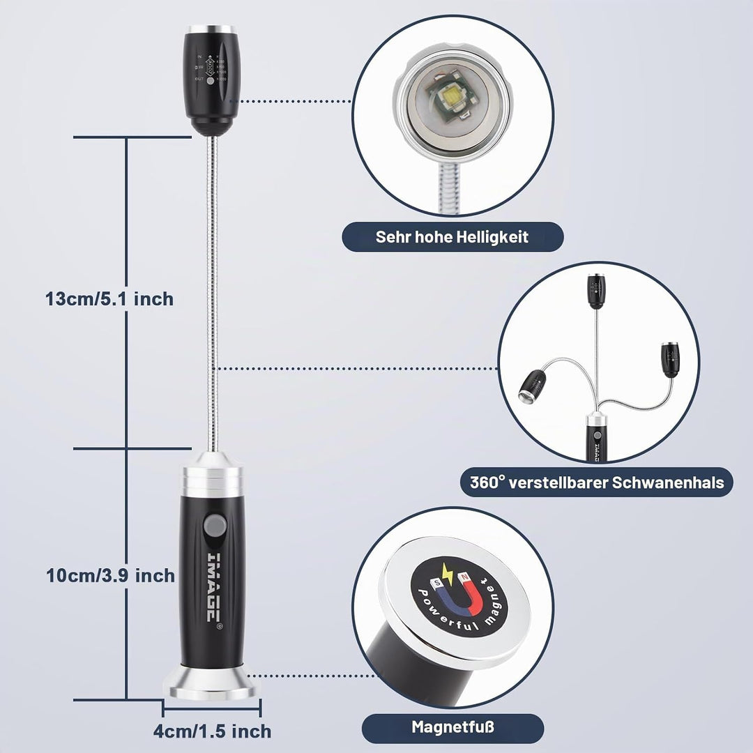 IMAGE Grill Lampe 2 Stück magnetisches LED Grilllicht 360° drehbare BBQ Grillleuchte Beleuchtung für