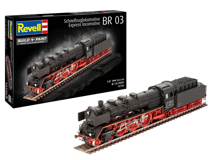 Revell Modellbausatz I Schnellzuglokomotive BR03 I Detailreicher Level 5 Bausatz I 136 Teile I Masss