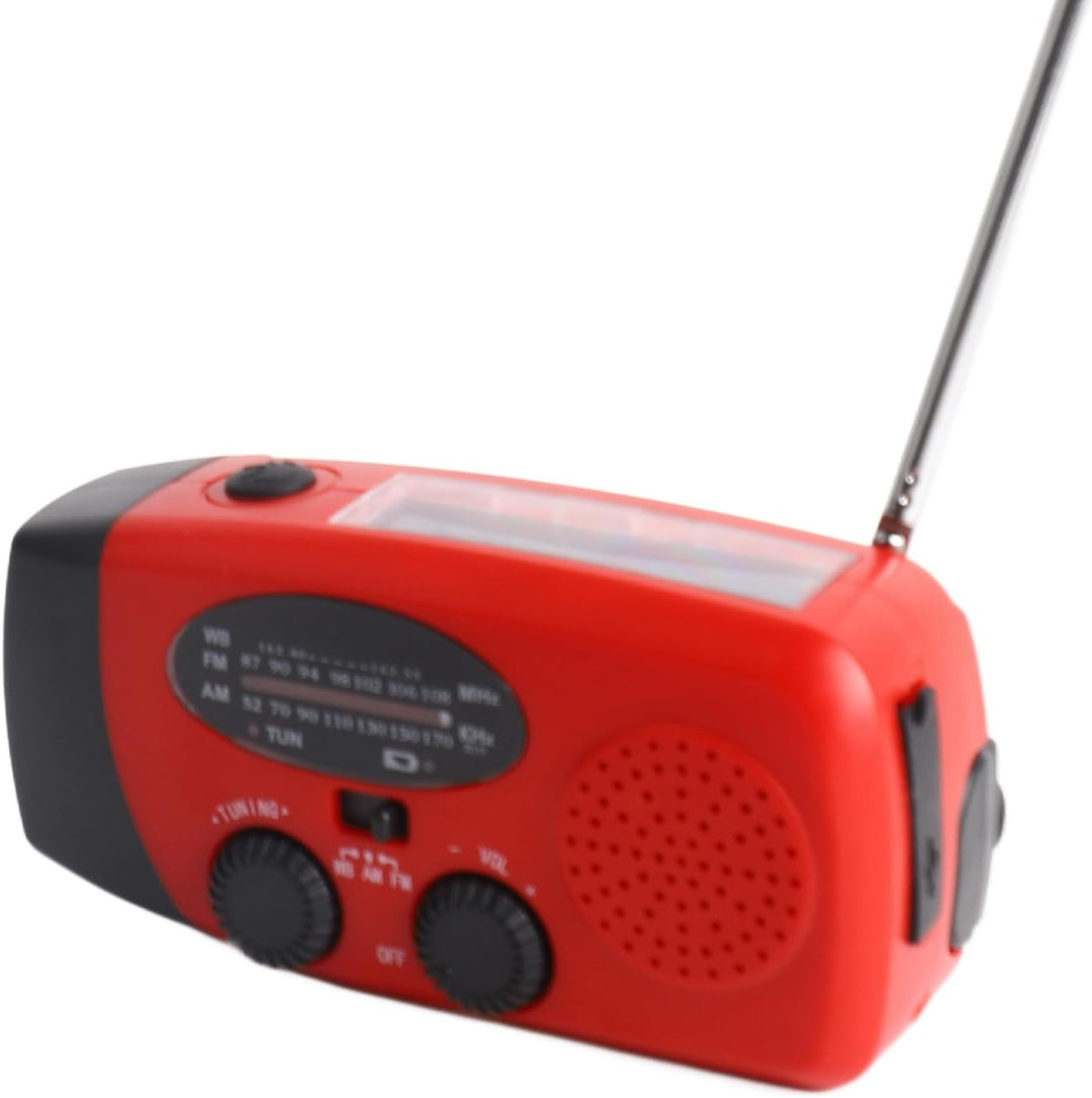 Notfallradio, Handkurbel-Solarbetriebenes AM FM NOAA-Wetterradio mit 3 LED-Leuchten, 1200-mAh-, für