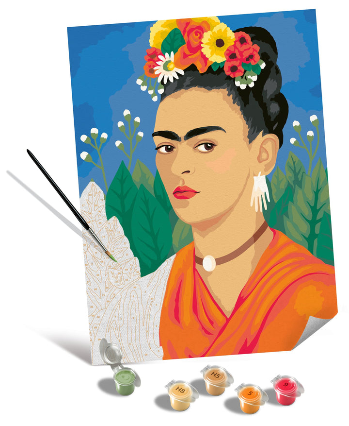 Ravensburger CreArt 25525 - Frida Kahlo - Malen nach Zahlen Erwachsene, DIY Malset mit Pinsel und Ac