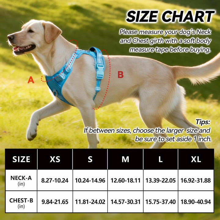 PoyPet Keine Pull Hundegeschirr, Reflektierendes Hundegeschirr für Hunde ohne Choke, Verstellbare, w