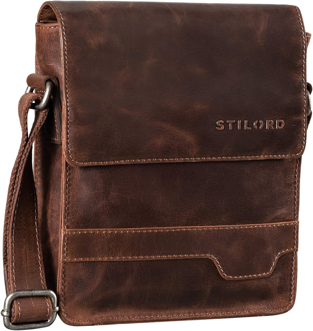 STILORD 'Sven' Herrenhandtasche Leder Umhängetasche klein Schultertasche Männer 8 Zoll Tablet Herren