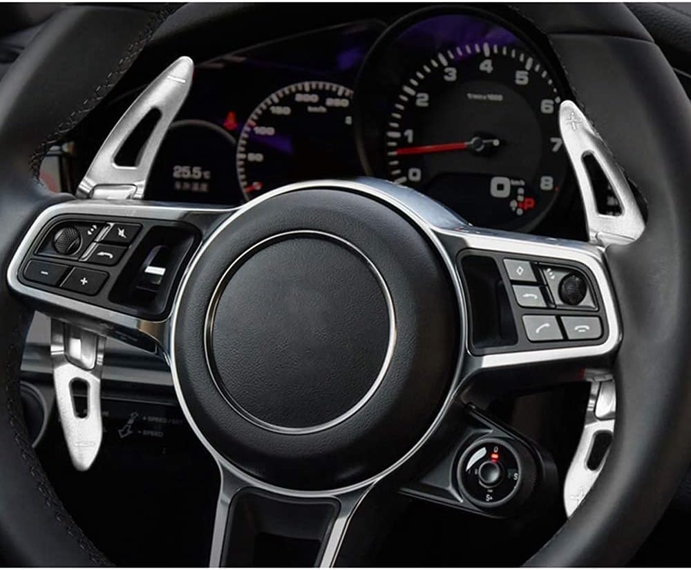 HIBEYO 2 Stücke für Porsche Lenkrad Schaltwippen Verlängerung Paddles Lenkrad für Porsche 718/918/91
