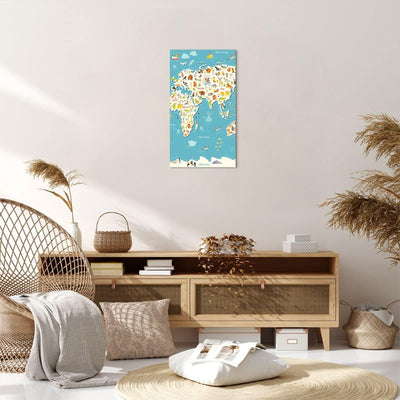 Bilder auf Leinwand Geographie Globus Grafik Illustration Leinwandbild mit Rahmen 45x80cm Wandbilder