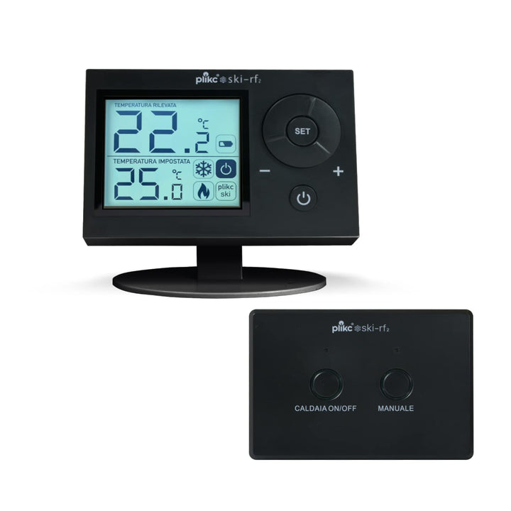 SKI 2 RF Digitales Raumthermostat (Schwarz Wireless) Schwarz, kabellos, Schwarz, kabellos