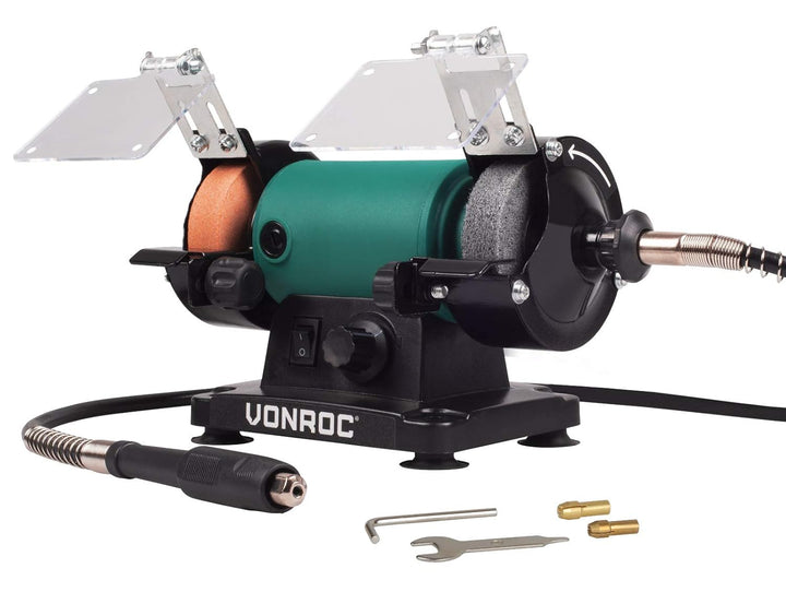 VONROC Doppelschleifer/Doppelschleifmaschine/Multifunktionswerkzeug 150W - 75mm mit flexibler Welle