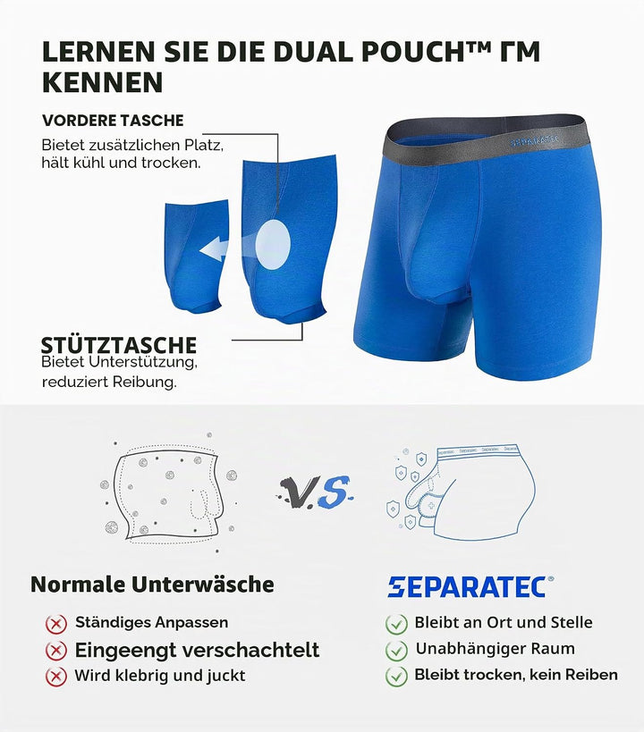Separatec Boxershorts Herren Bambus Rayon Atmungsaktiv Weich Männer Unterhosen mit Doppelter Beutel