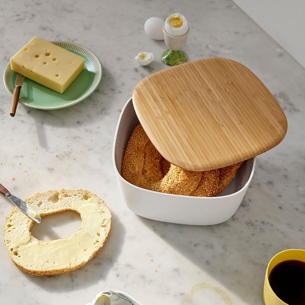 RIG-TIG Brotkasten Box-IT - Aufbewahrungsbox für Brot, Brötchen, Kekse, Gebäck, Schneidebrett als De