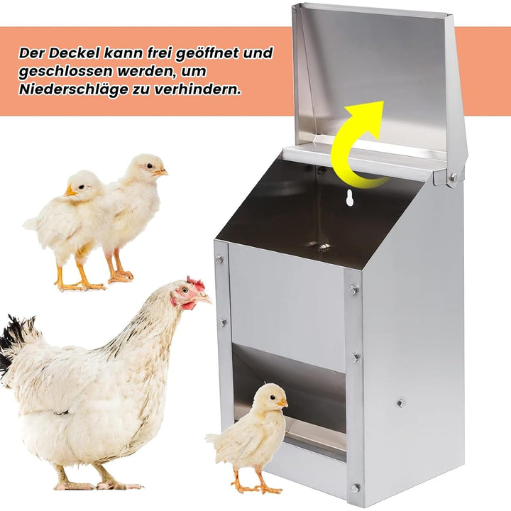 BREUAILY 4.5kg Futterautomat Hühner Hühnerfutter Automat Hängend Geflügelfutterautomaten mit Deckel
