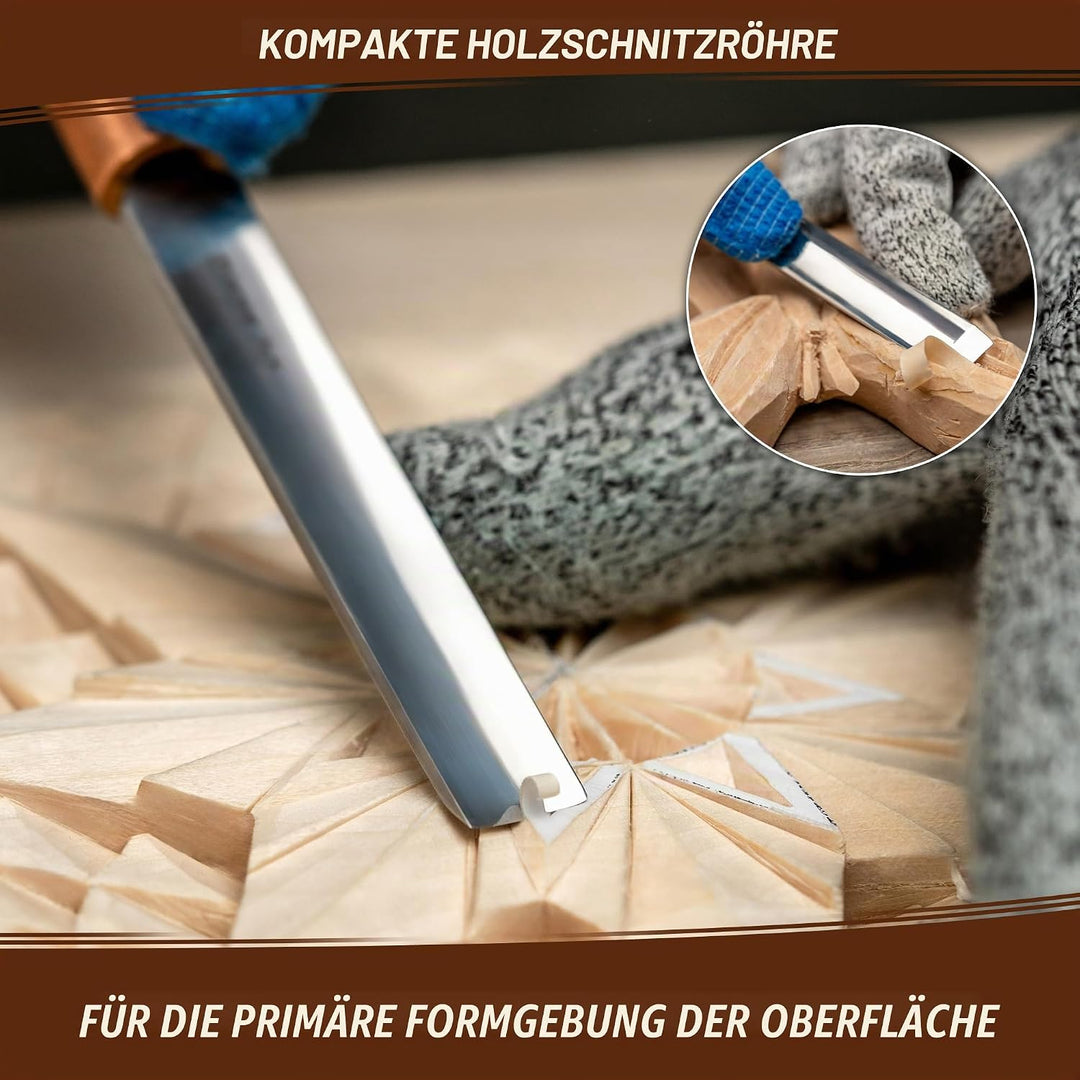 BeaverCraft Hohleisen zum Holzschnitzen K5/12 Holzschnitzerei kompakter Meissel Holzschnitzmesser fü