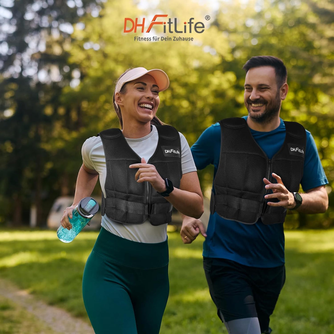 DH FitLife Verstellbare Gewichtsweste 10/20/30KG zum Muskelaufbau u. Krafttraining | Weighted Vest |