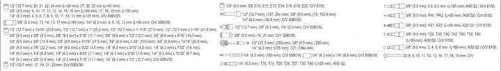 Yato yt-38801 Socket Set 1/4", 3/8" und 1/2120pcs