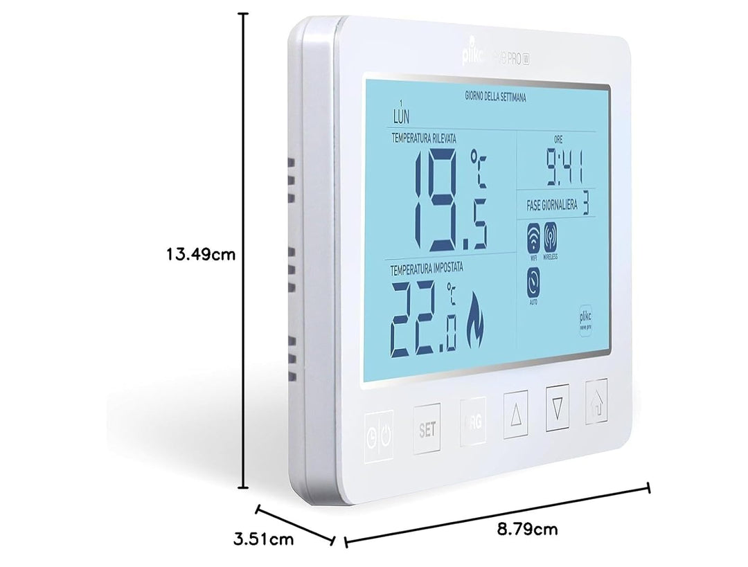 Digitales Wifi Dualband Chronothermostat kompatibel mit Alexa - Stromversorgung 230V - (Schnee PRO W