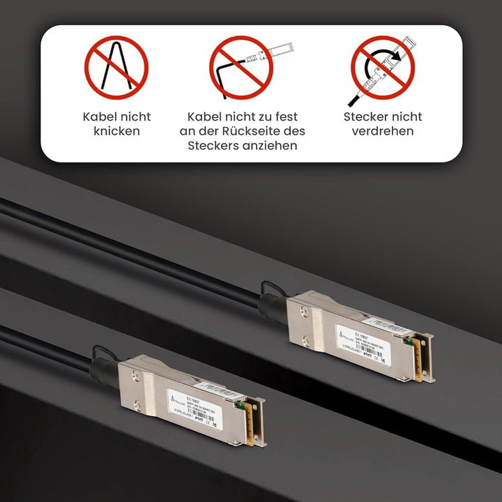 Extralink DAC QSFP+ Kabel 3m – Passives Twinax Kabel 40Gbit, QSFP+ zu QSFP+, MSA kompatibel, für Ubi