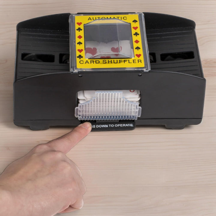 MIJOMA Automatischer Spielkartenmischer - Ideal für Standard-Spielkarten bis zu 9x6,5 cm, Praktische