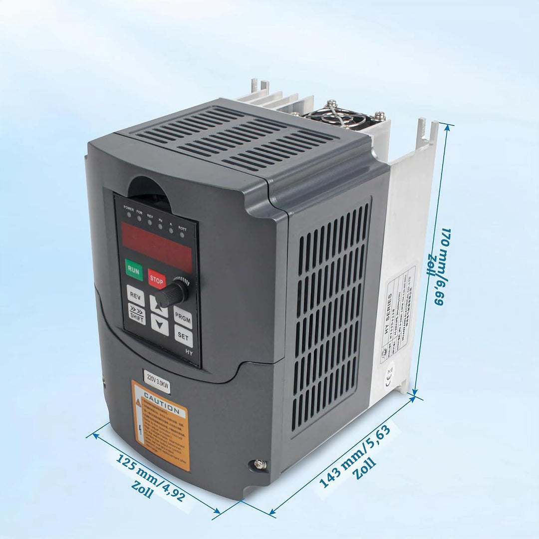 RATTMMOTOR VFD 3kW 220V 3 Phasen Frequenzumrichter CNC Umrichter mit 2m Verlängerungskabel für Spind