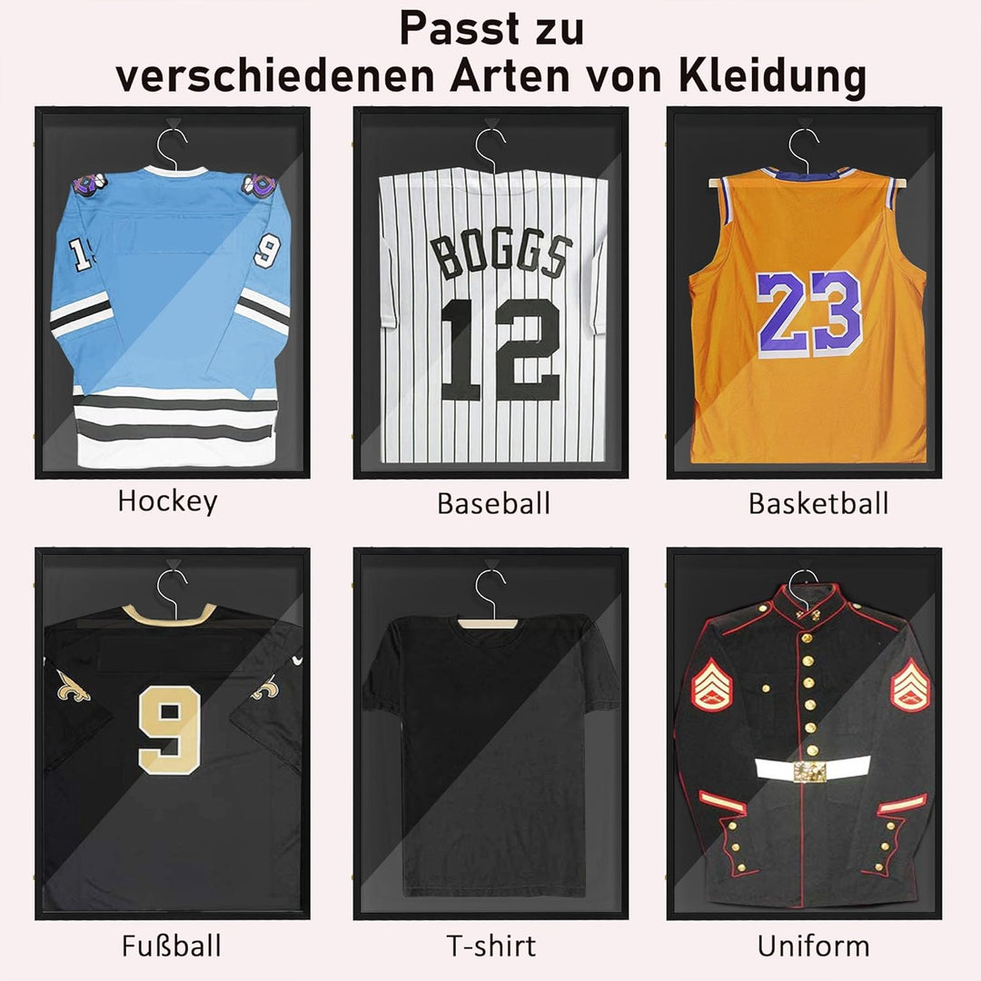 HOMCOM Trikotrahmen Aluminium 60x80 cm Objektrahmen mit UV-Schutz, Bilderrahmen für Fussball Basketb